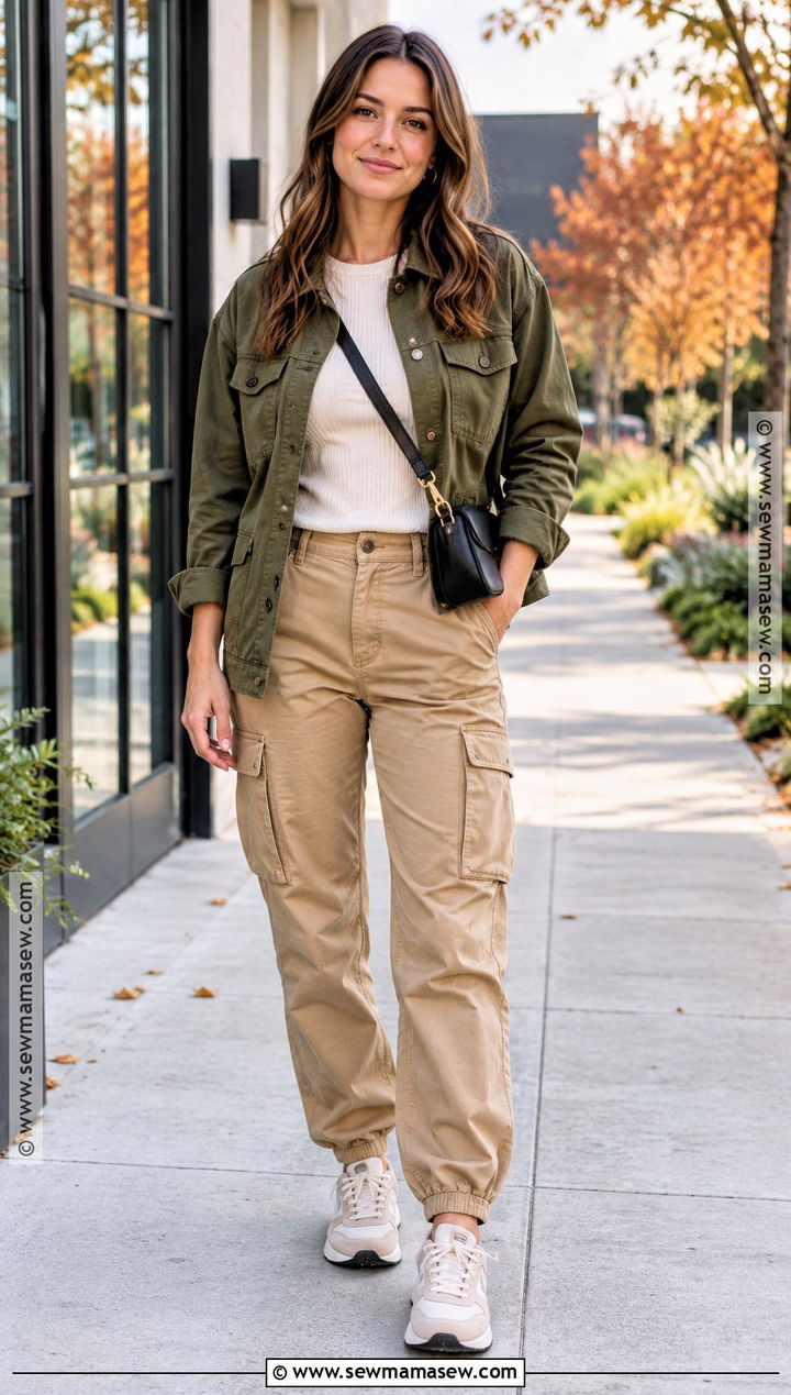 Utility Jacket And Cargo Pants Fall Outfit - 25 easy fall outfits casual