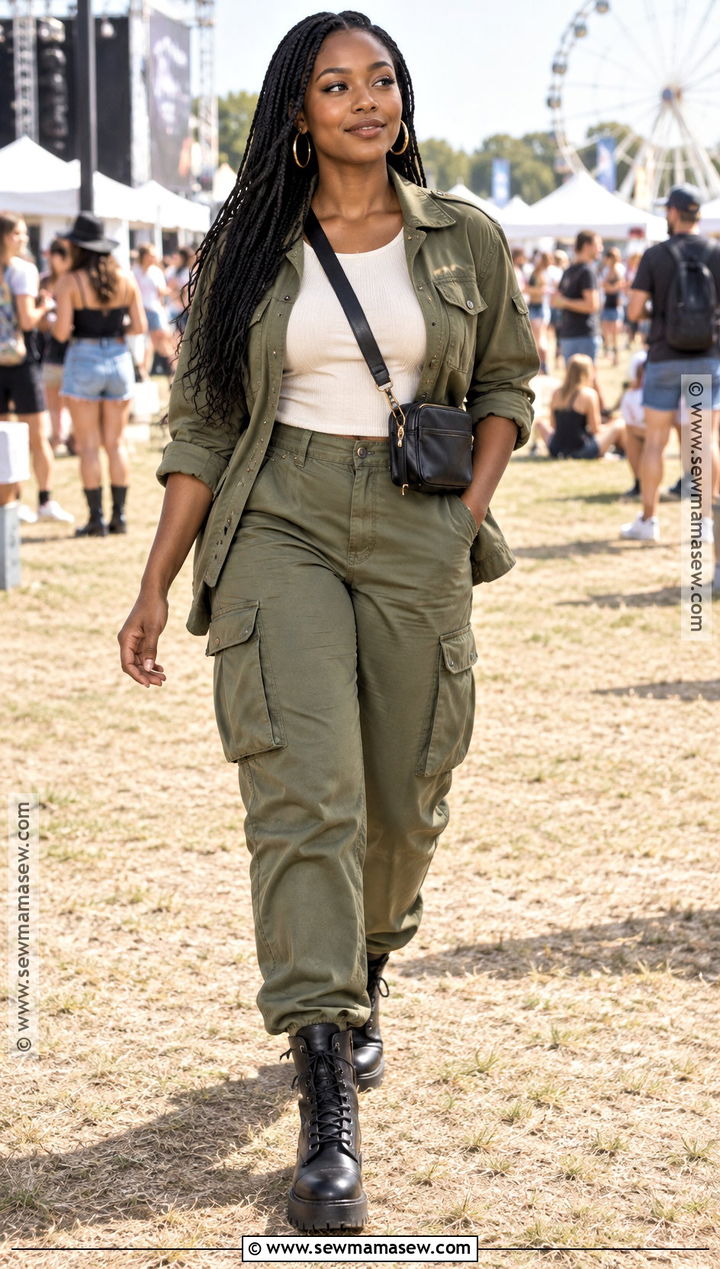 Utility Jacket And Cargo Pants Fall Outfit - 30 fall outfits for black women