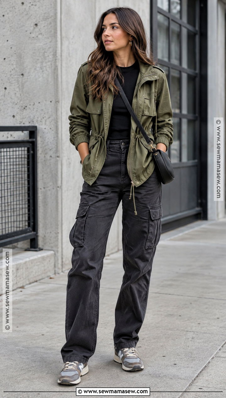 Utility Jacket And Cargo Pants Fall Outfit - 15 Fall 23 Street Style Ideas