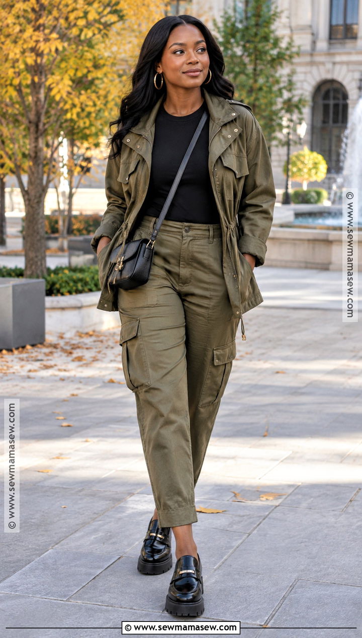 Utility Jacket And Cargo Pants Outfit - 15 fall fashion ideas for black women 2026