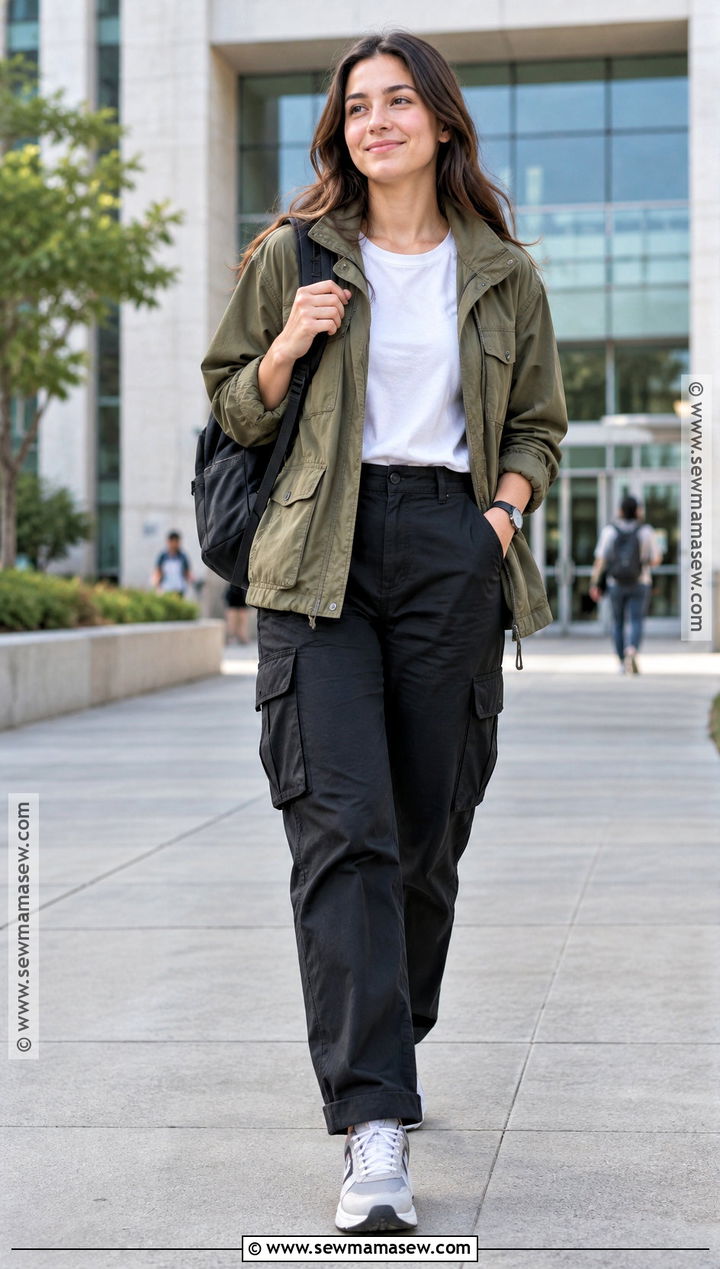 Utility Jacket And Cargo Pants Outfit - 20 back to school shopping list clothes