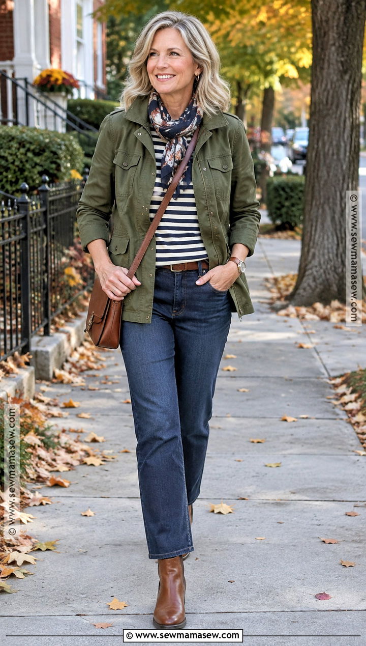 Utility Jacket And Dark Jeans Fall Outfit - 15 50S Fall Fashion Ideas