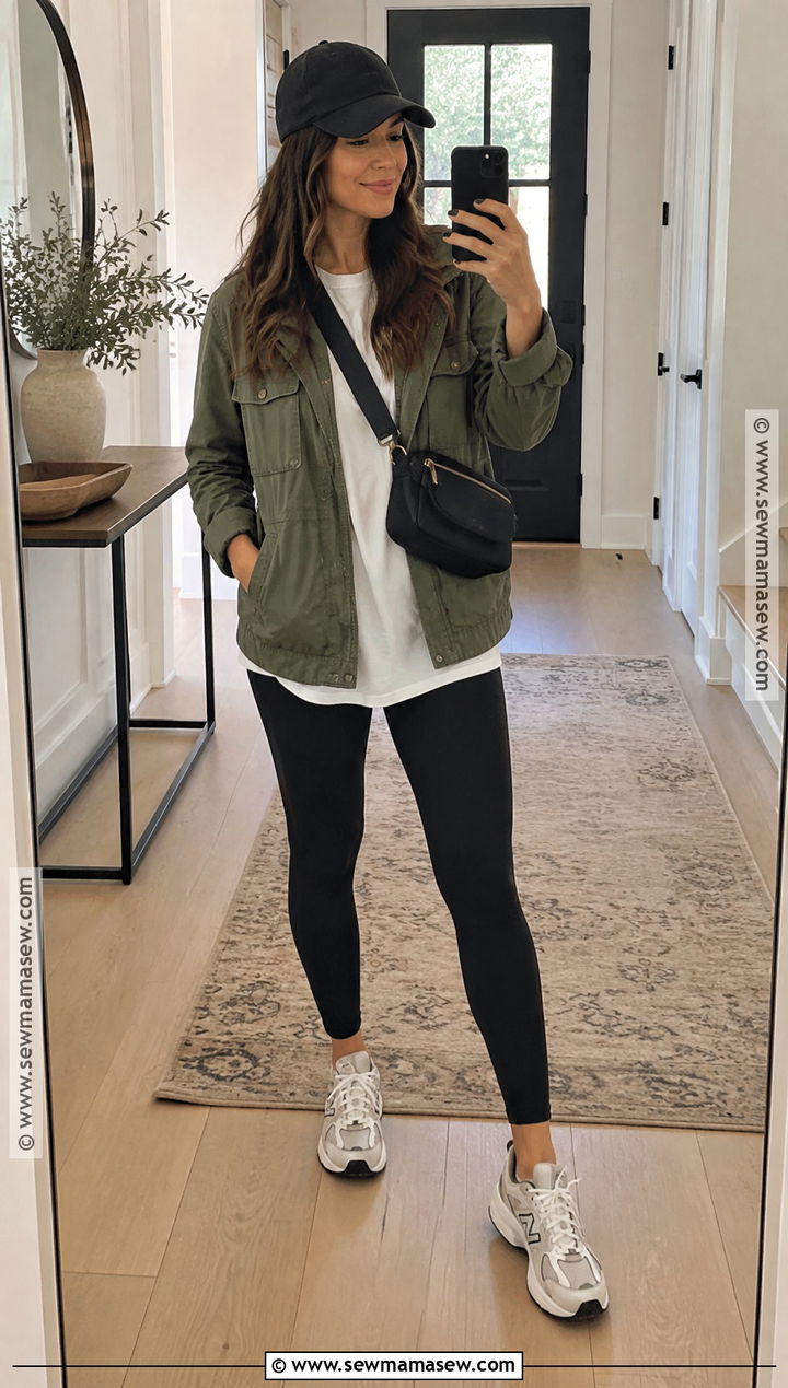 Utility Jacket And Leggings Fall Outfit - 25 fall fits aesthetic