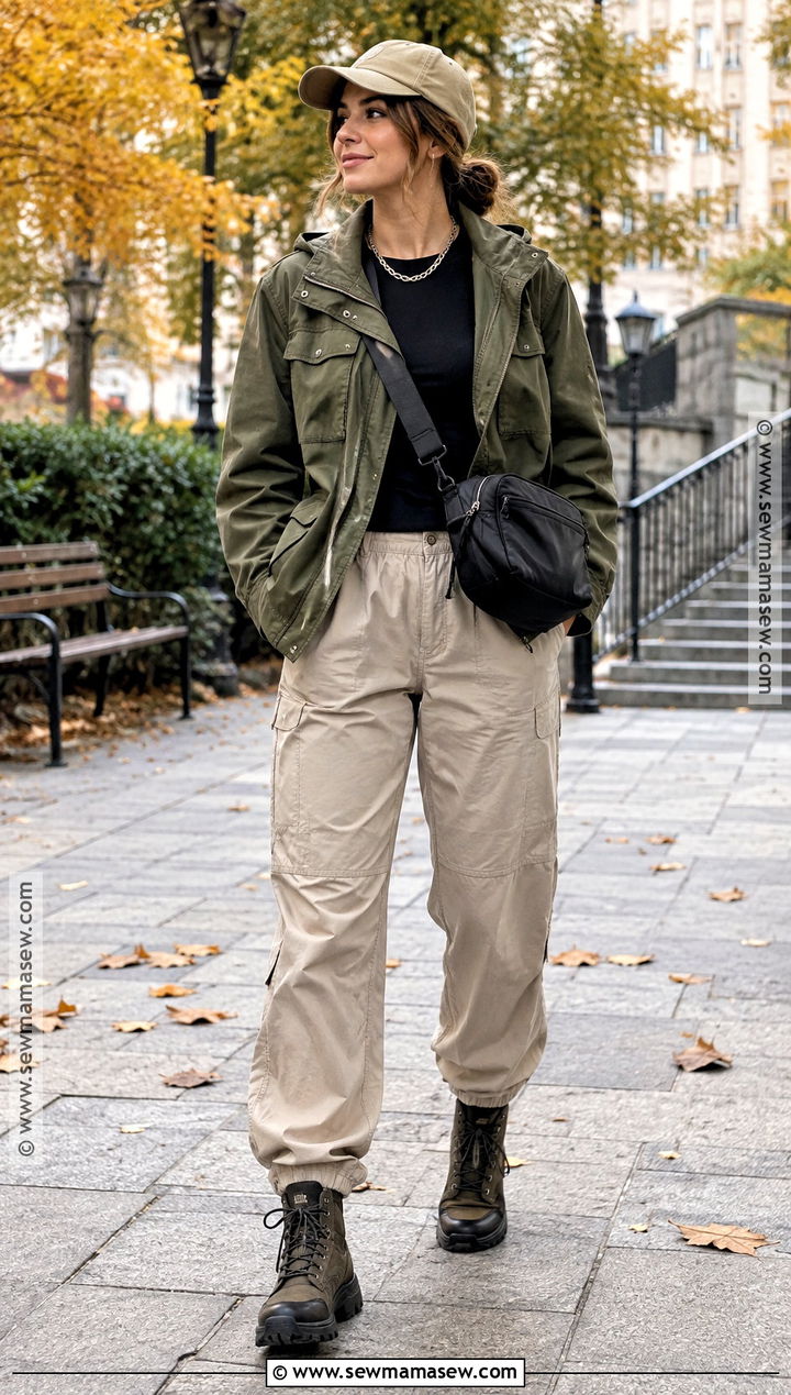 Utility Jacket And Parachute Pants Streetwear Outfit - 20 streetwear autumn outfits
