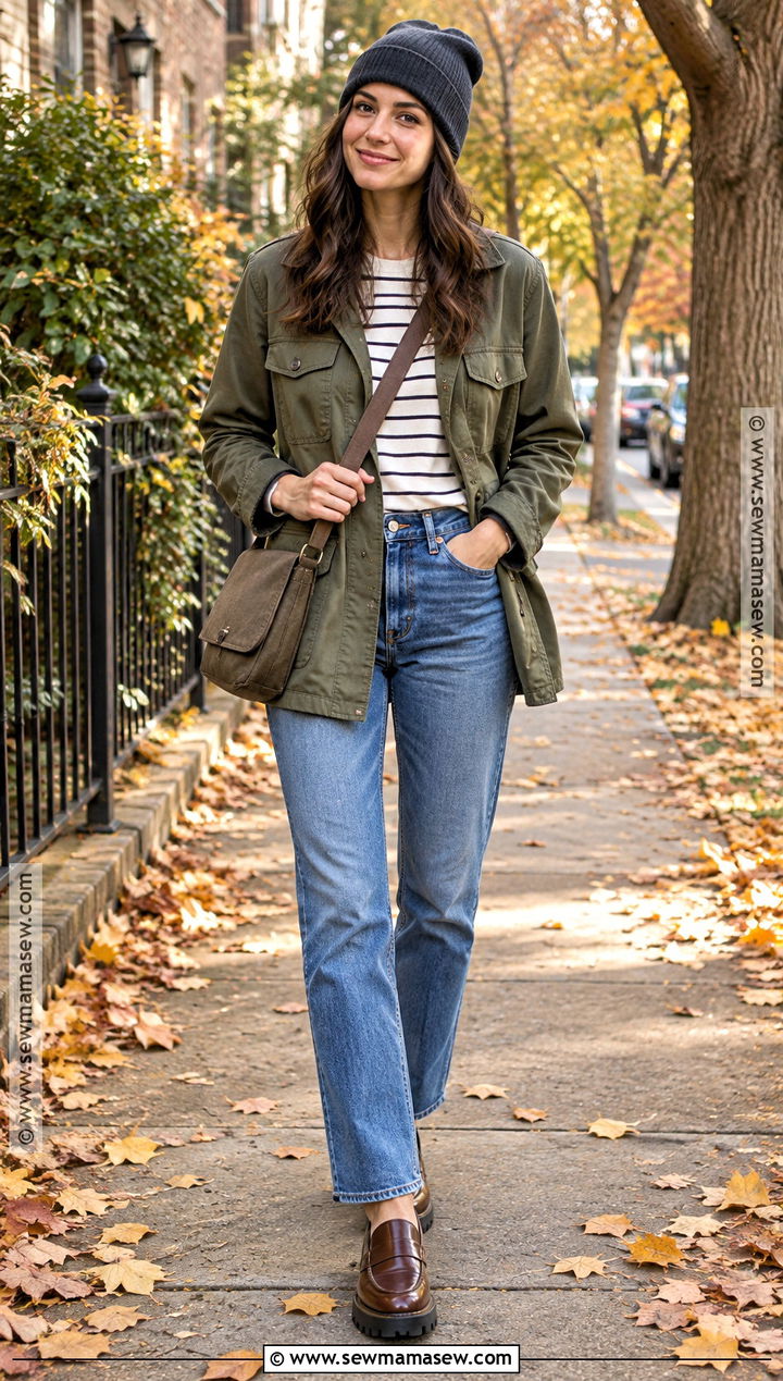Utility Jacket And Straight Leg Jeans Fall Streetwear Outfit - 25 fall streetwear outfits
