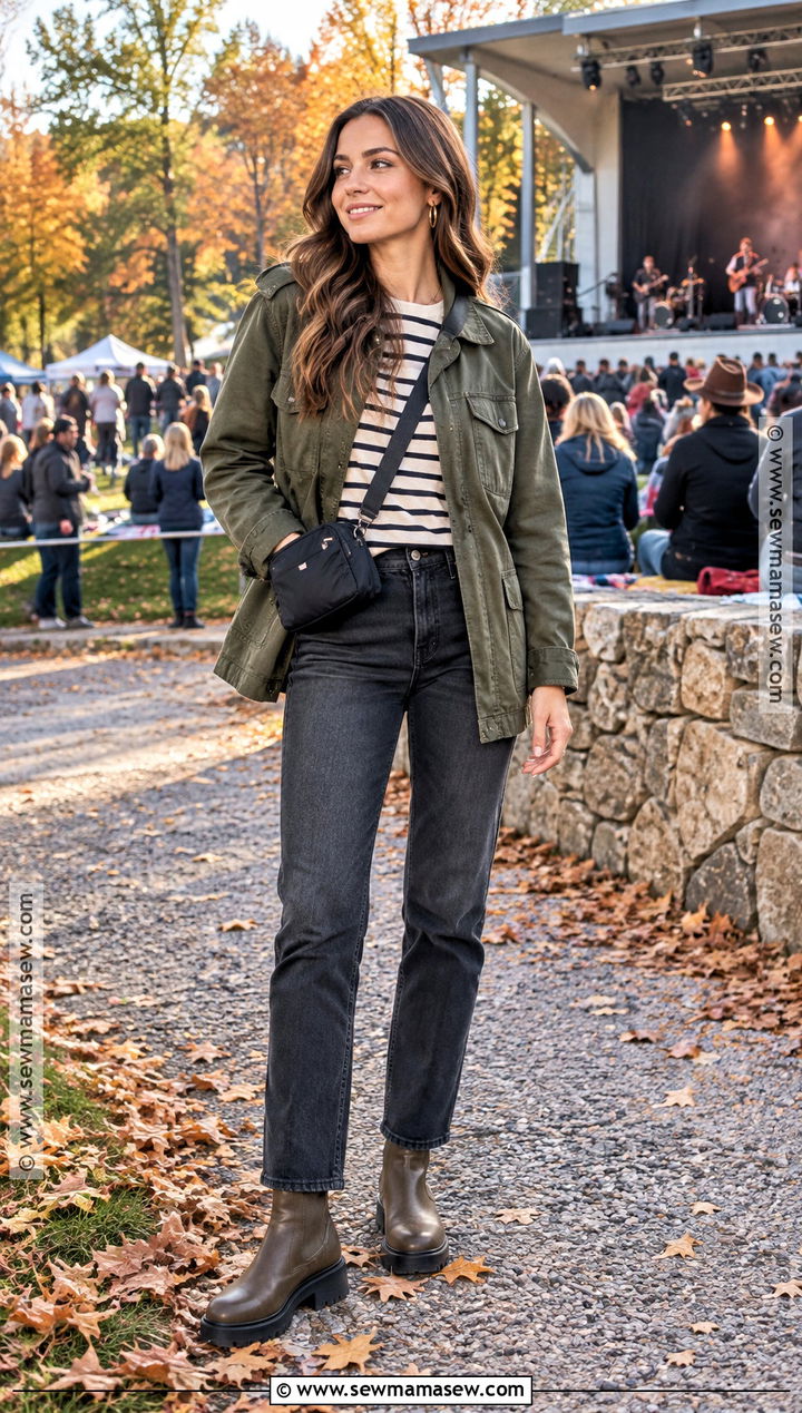 Utility Jacket Fall Concert Outfit - 25 fall concert outfit ideas