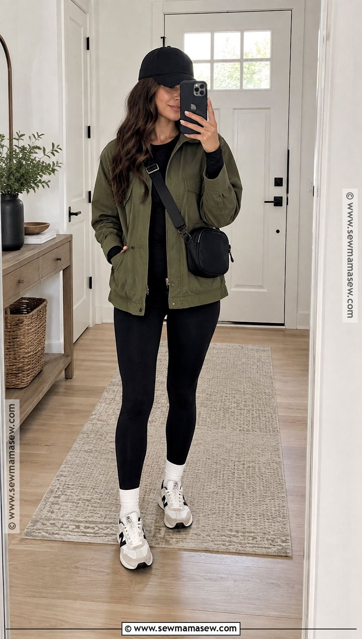 Utility Jacket Fall Outfit With Black Leggings - 15 fall fashion 2026 casual ideas