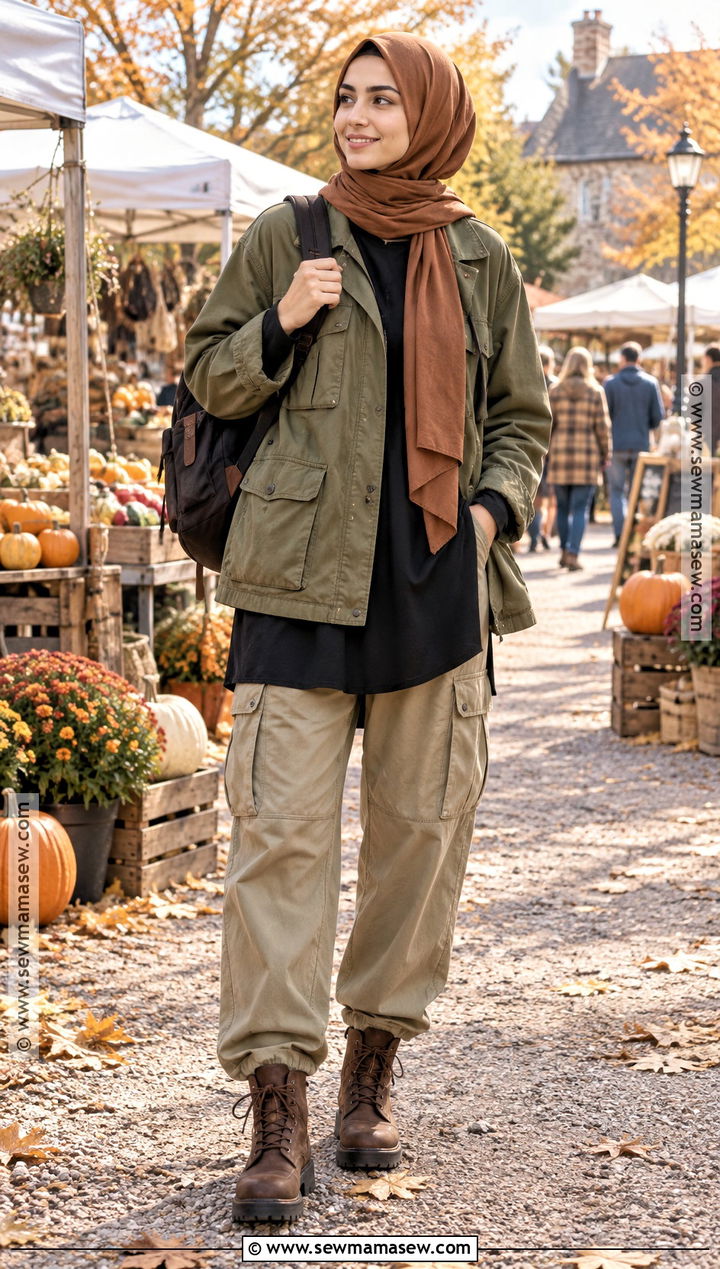 Utility Jacket Hijabi Fall Outfit - 20 Hijabi Fall Outfits Aesthetic