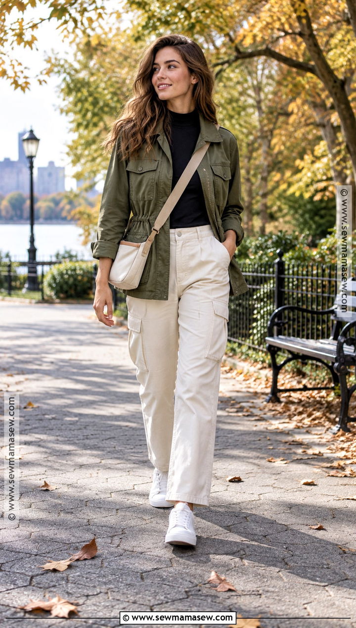 Utility Jacket With Cargo Pants - 15 casual fall jackets for women