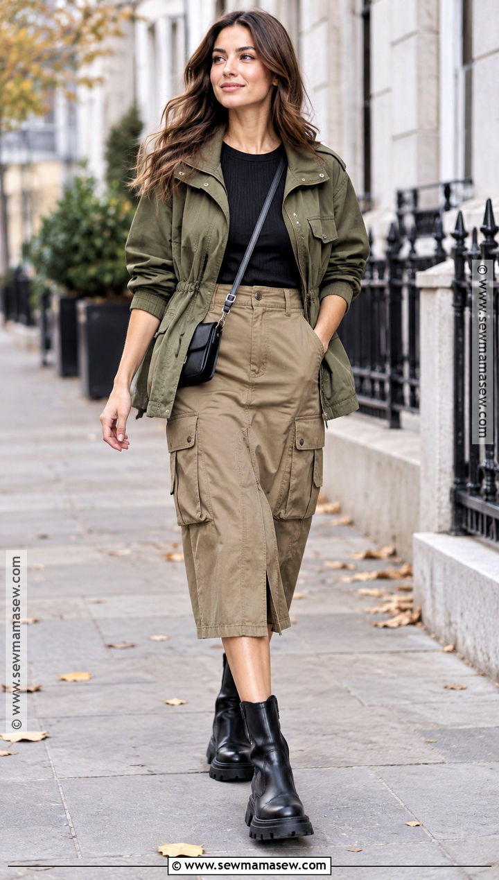 Utility Jacket With Cargo Skirt And Boots - 20 autumn coats and jackets