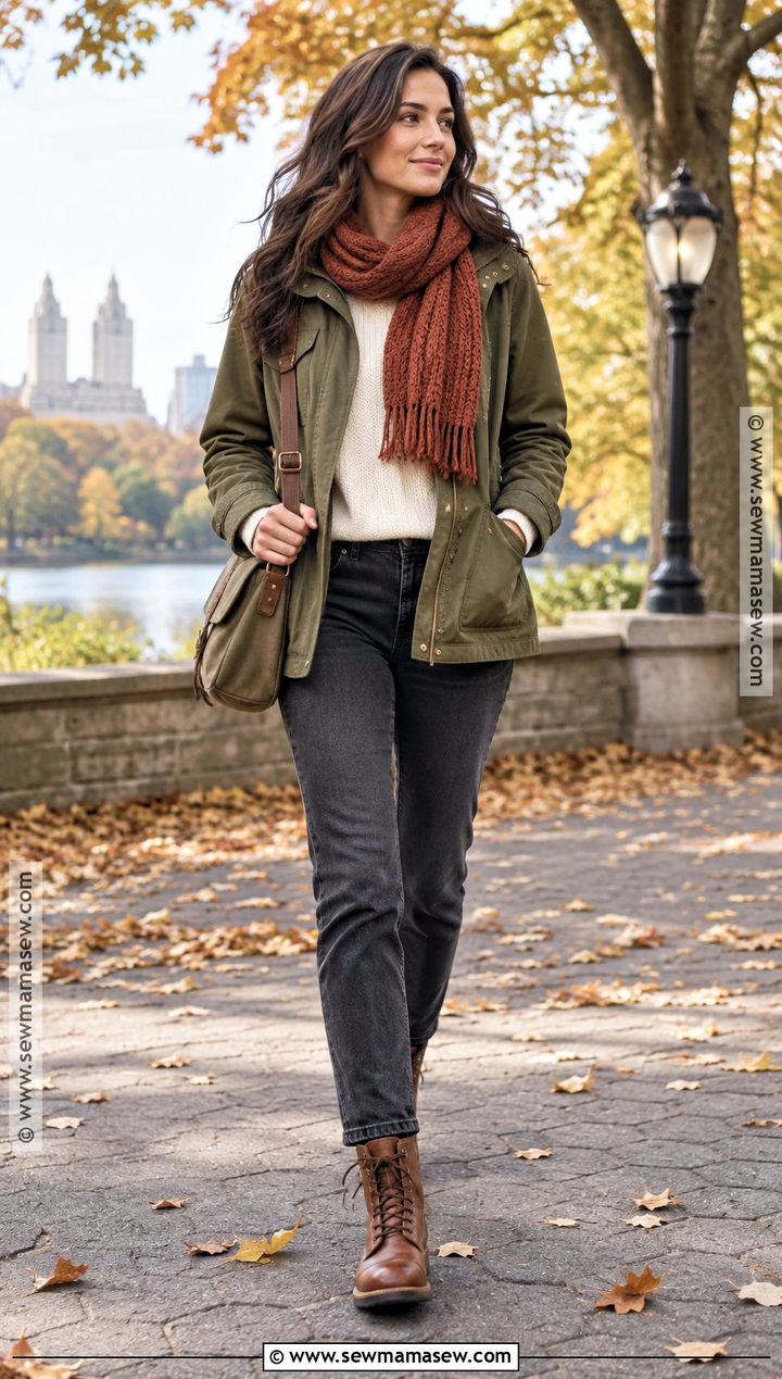 Utility Jacket With Lace Up Boots - 15 fall outfits 2026 boots