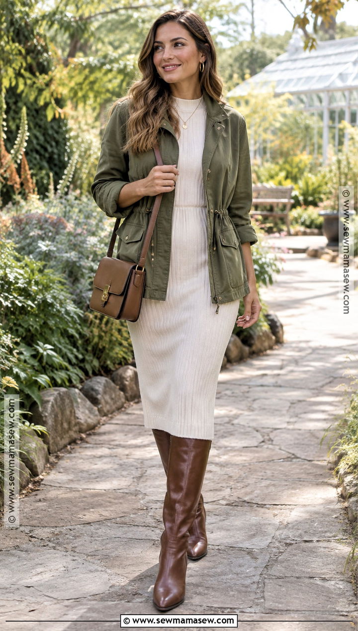 Utility Jacket With Sweater Dress - 15 2026 fall jackets