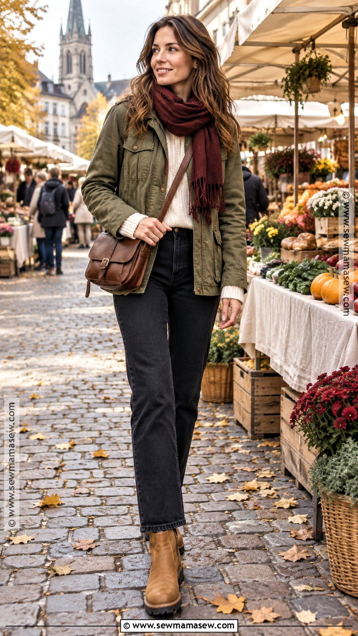 Utility Jacket and Black Jeans Europe October Outfit - 20 europe in october outfits