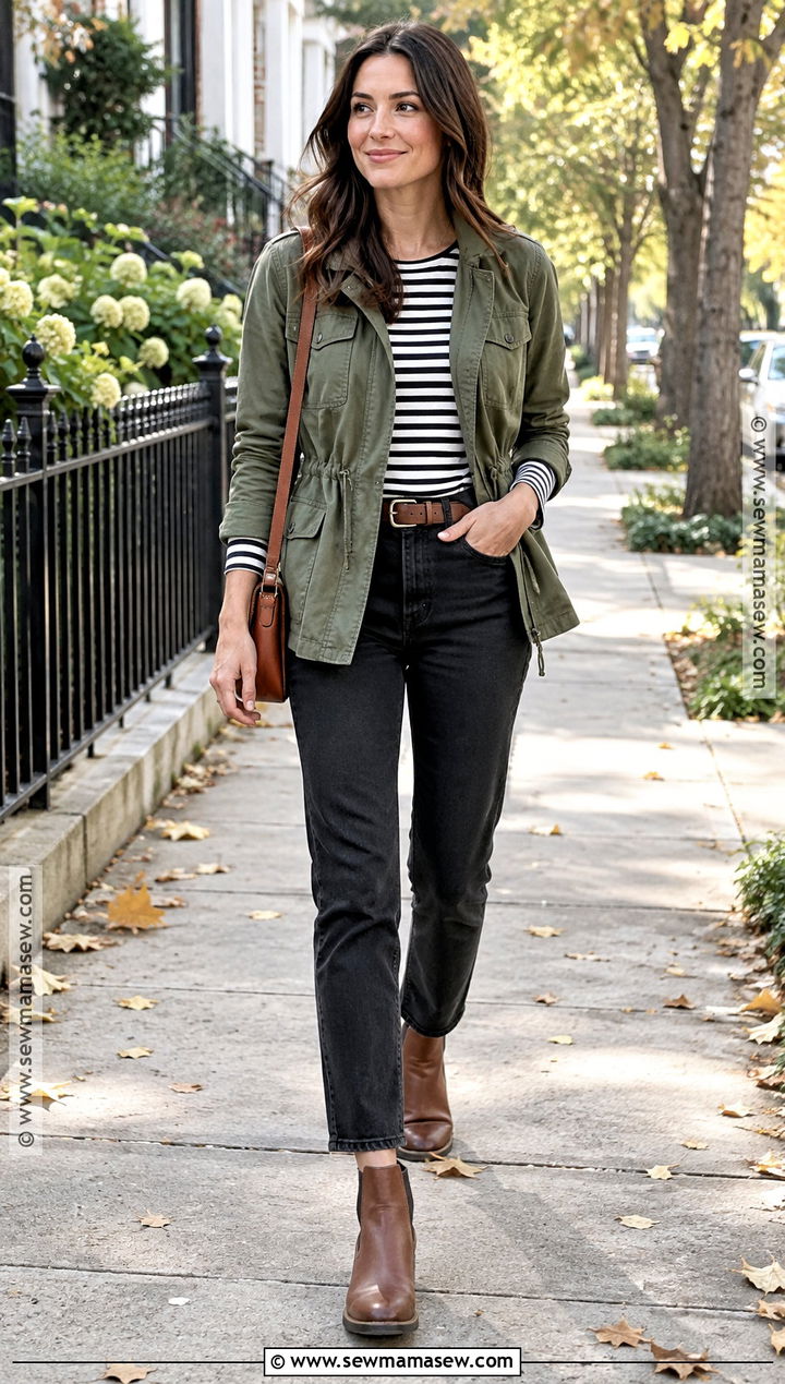 Utility Jacket and Black Jeans Fall Outfit - 30 fall outfits for women