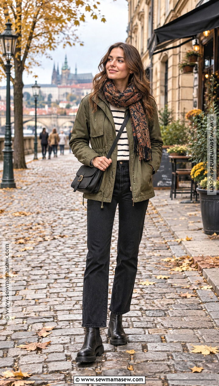 Utility Jacket and Black Jeans Outfit - 20 Autumn City Break Outfit Ideas