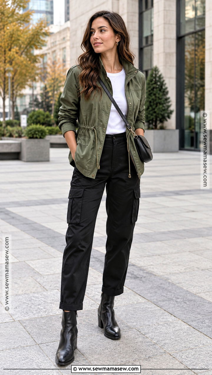 Utility Jacket and Cargo Pants Autumn Outfit - 25 cute autumn outfits aesthetic