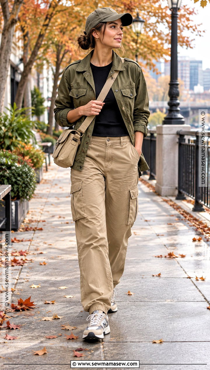 Utility Jacket and Cargo Pants Autumn Stroll Outfit - 15 Autumn Stroll Outfit Ideas