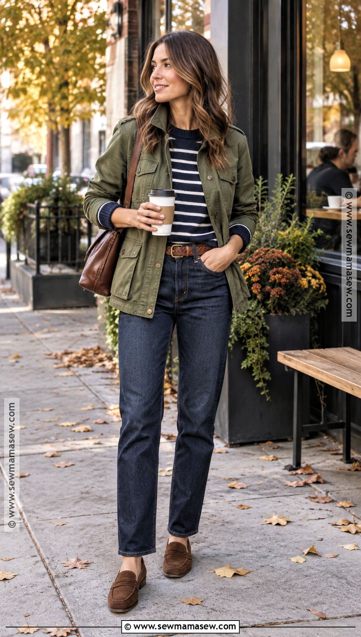 Utility Jacket and Dark Denim Fall Street Outfit - 15 Fall Street Outfits for Women