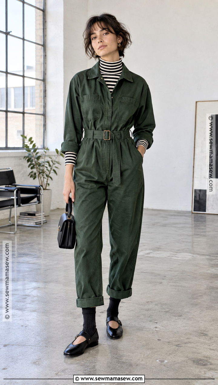 Utility Jumpsuit And Mary Janes Tomboy Femme Outfit - 20 tomboy femme fall outfits