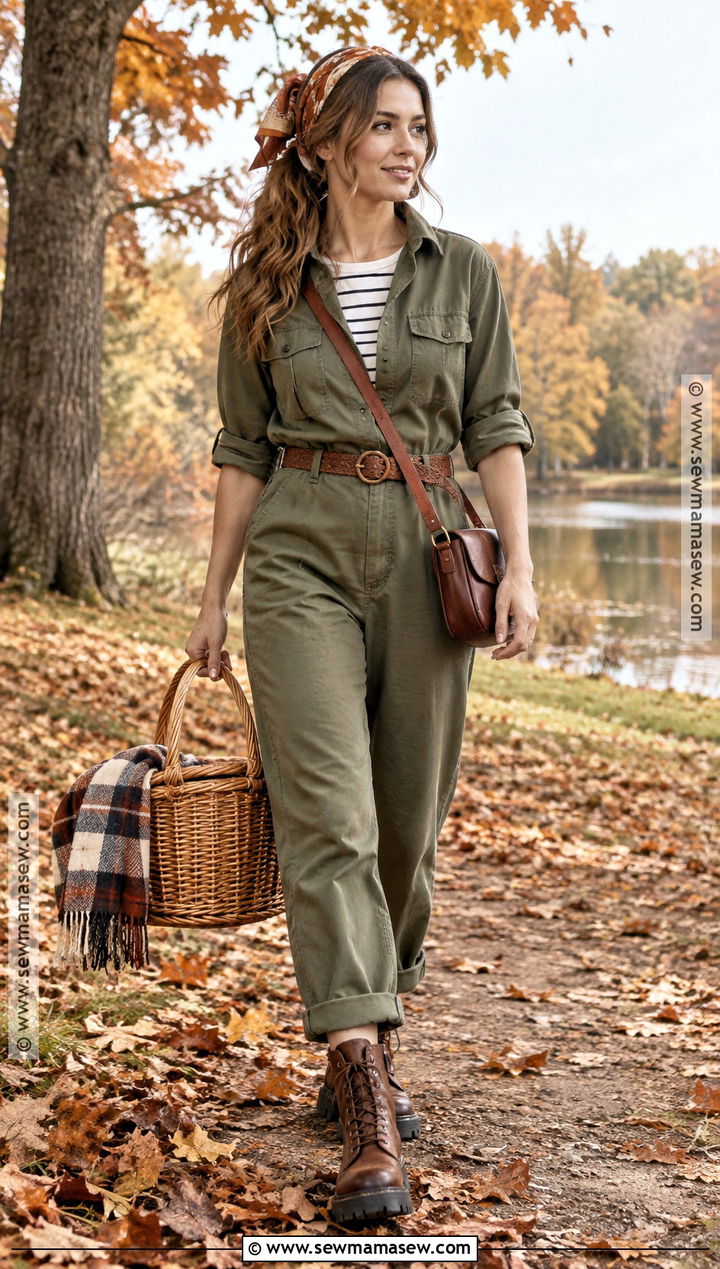 Utility Jumpsuit Fall Picnic Outfit - 25 fall picnic outfit ideas