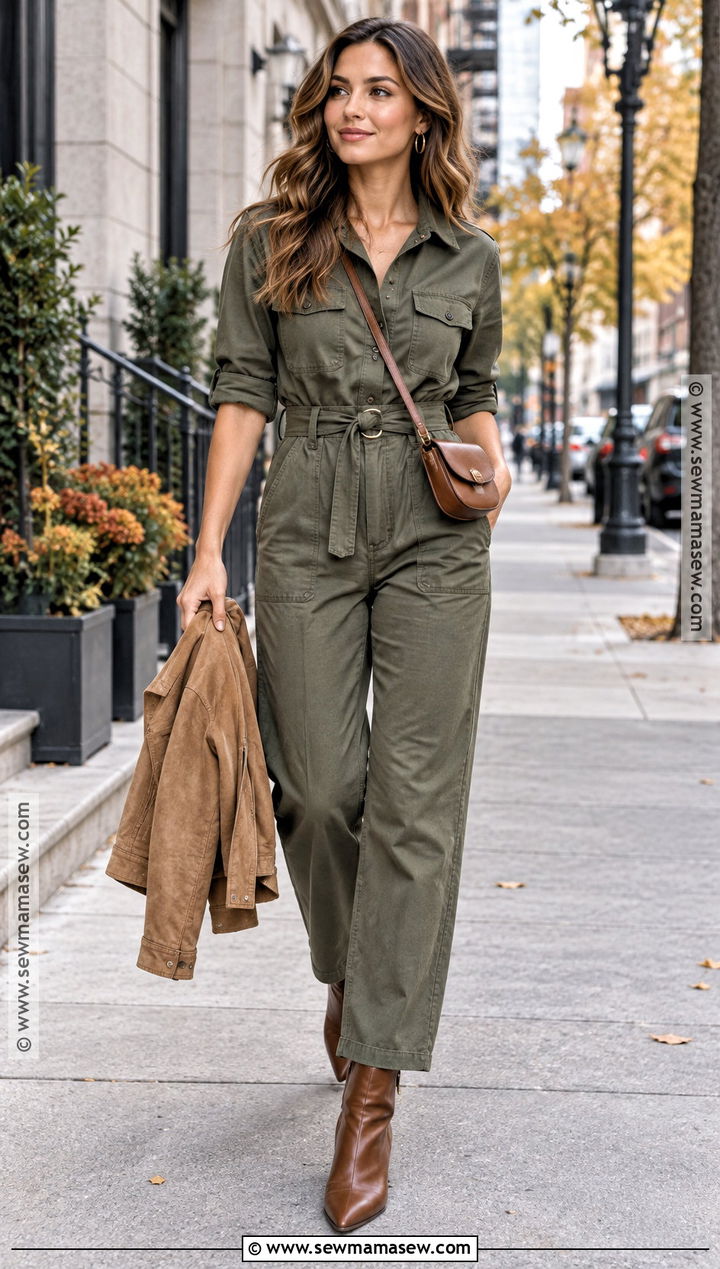 Utility Jumpsuit With Ankle Boots Outfit - 15 fashion over 25 fall ideas 2026