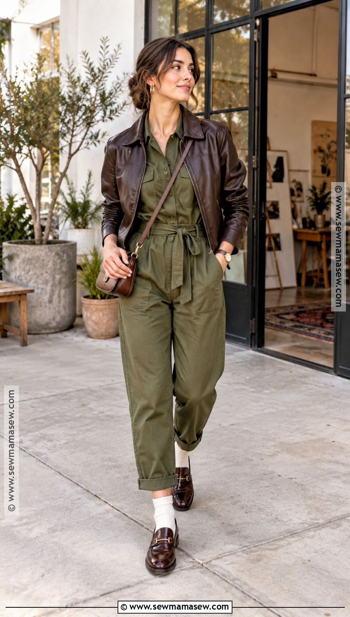Utility Jumpsuit and Loafers Fall Outfit - 20 style for fall ideas