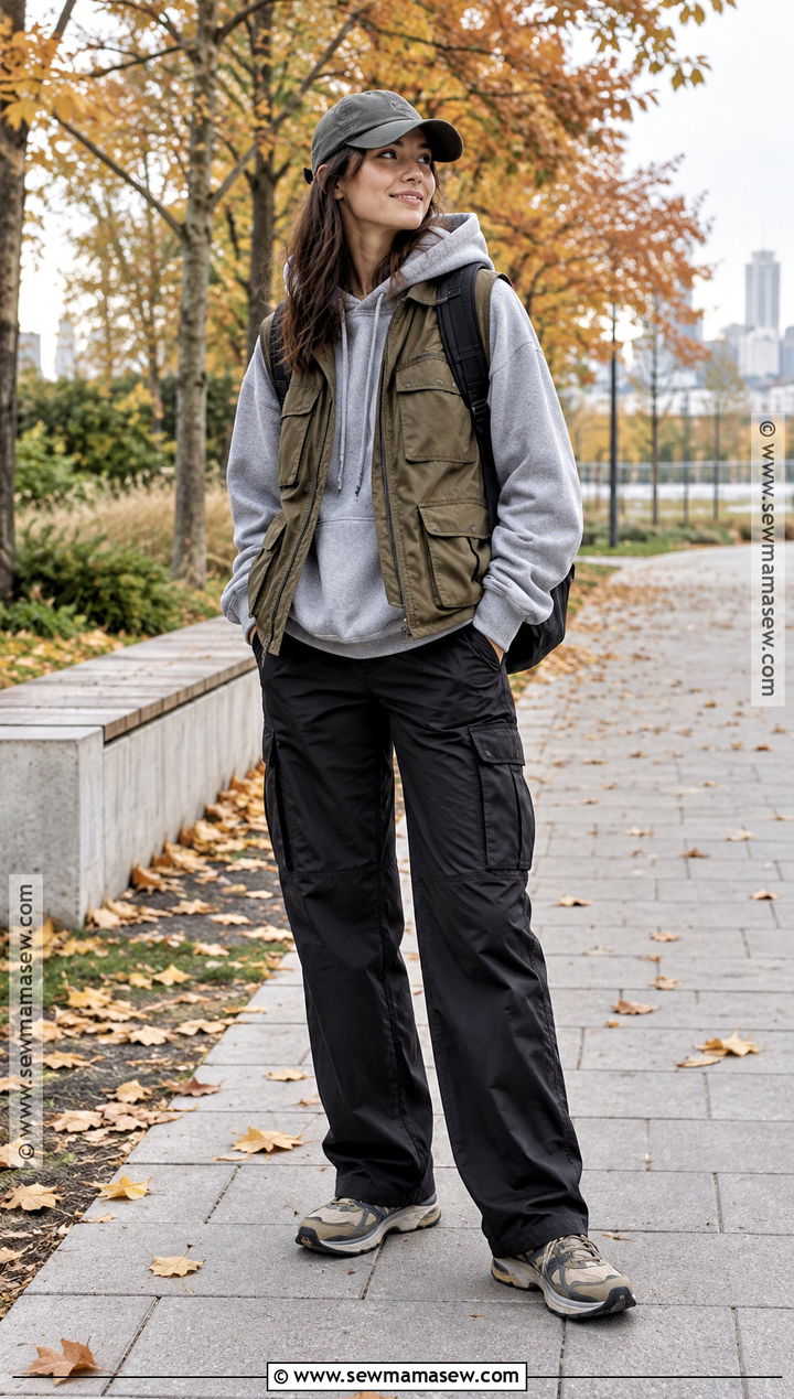 Utility Vest And Hoodie Streetwear Outfit - 20 Streetwear Fashion Autumn Ideas