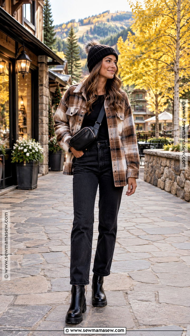 Vail Fall Plaid Shacket Outfit - 15 vail colorado fall outfits