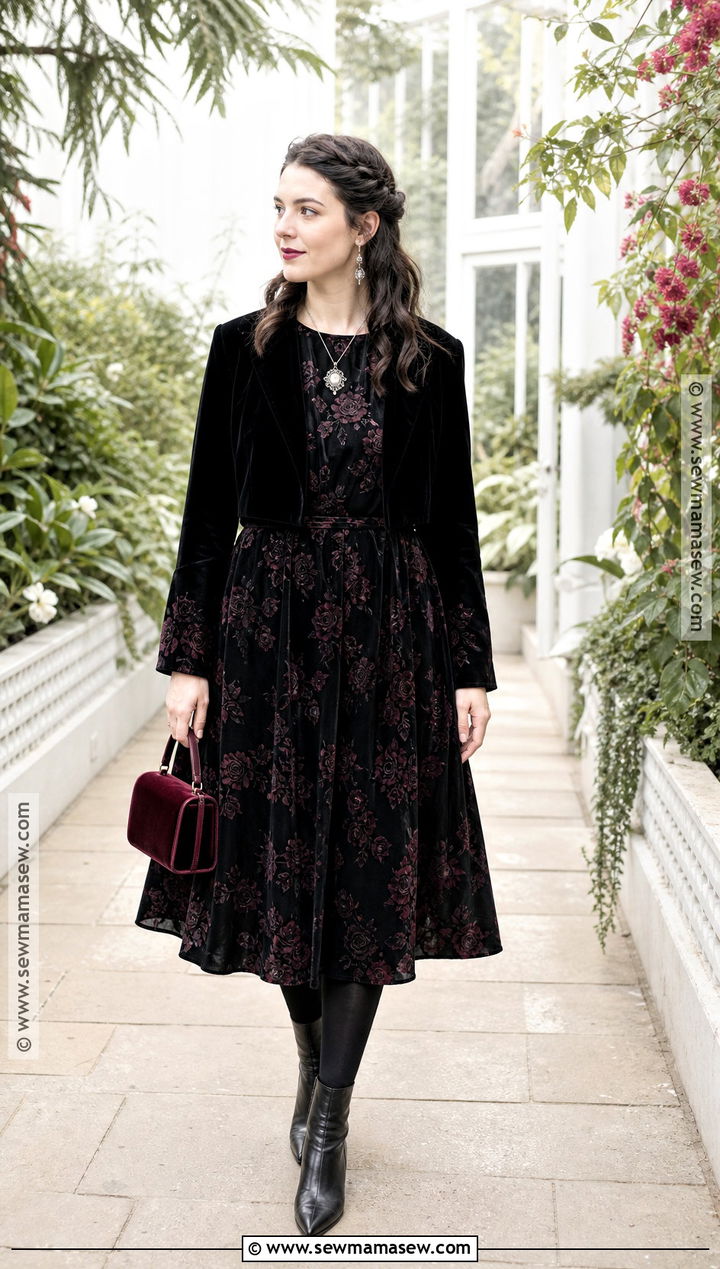 Vampire Aesthetic Outfit With Floral Dress - 30 vampire aesthetic outfit ideas for women