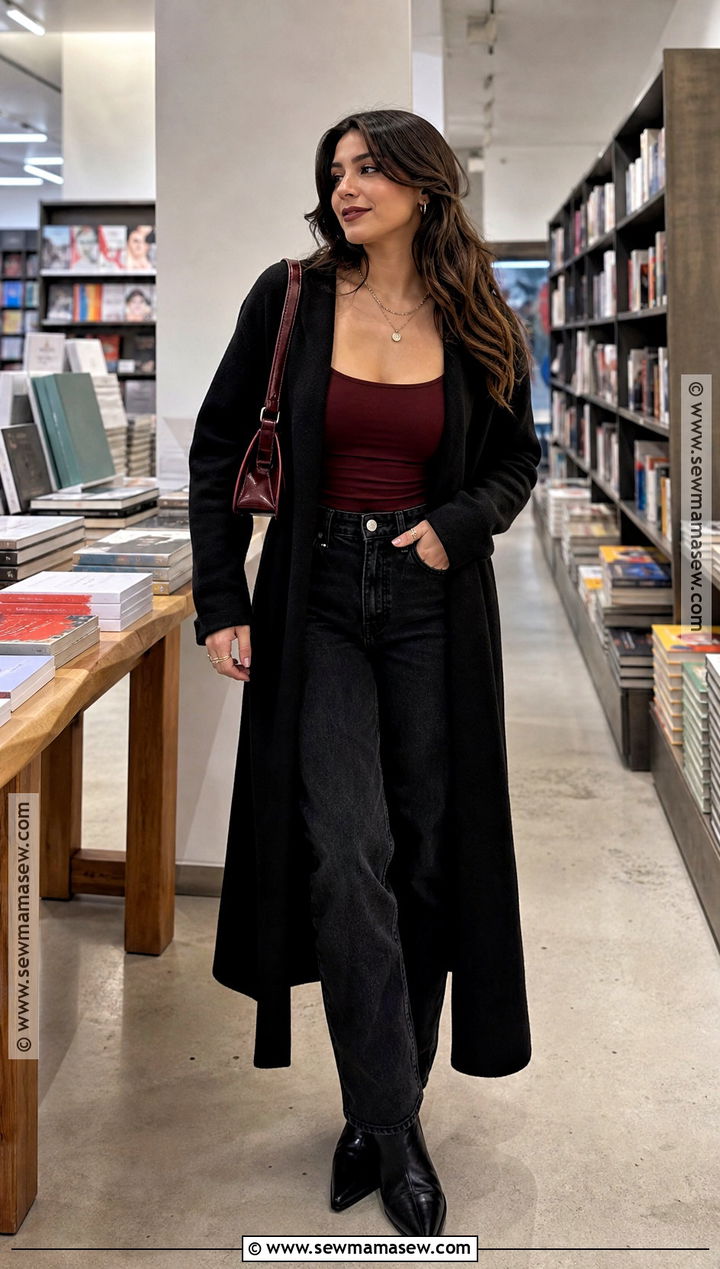 Vampire Aesthetic Outfit With Long Cardigan - 30 vampire aesthetic outfit ideas for women