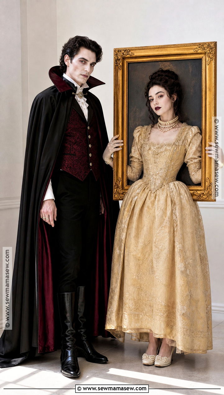 Vampire And Antique Portrait Couple Costume - 30 unique couple costumes
