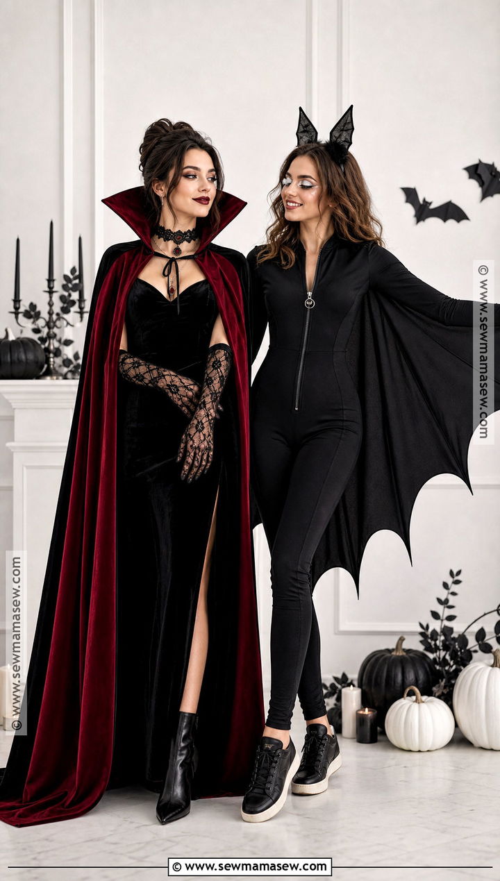 Vampire And Bat Duo Costume - 30 halloween costumes duo for women