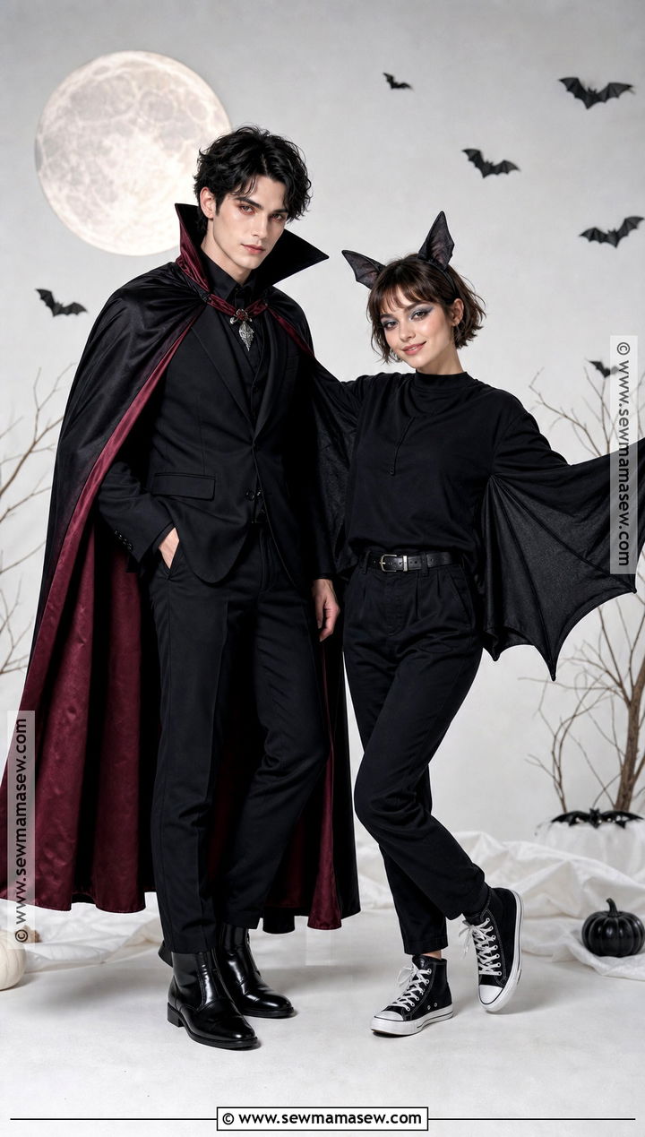Vampire And Bat Duo Costume - 50 halloween costumes duo