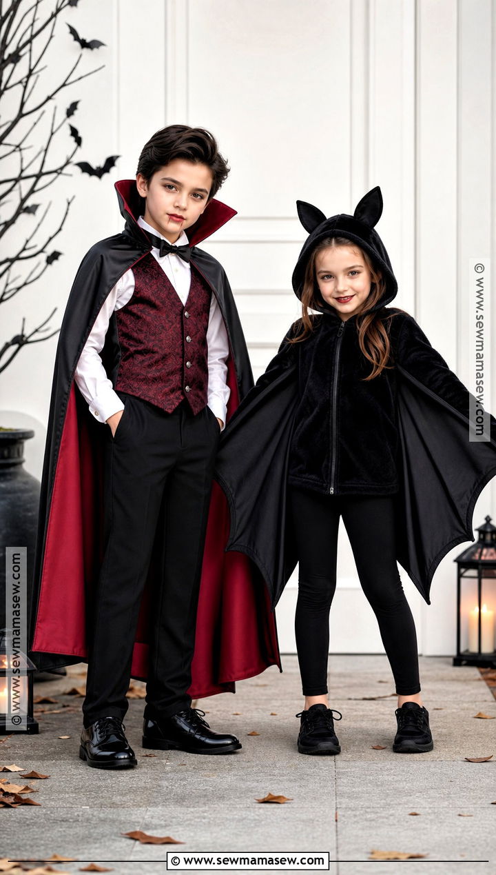 Vampire And Bat Sibling Costume - 30 sibling halloween costumes boy and for girls
