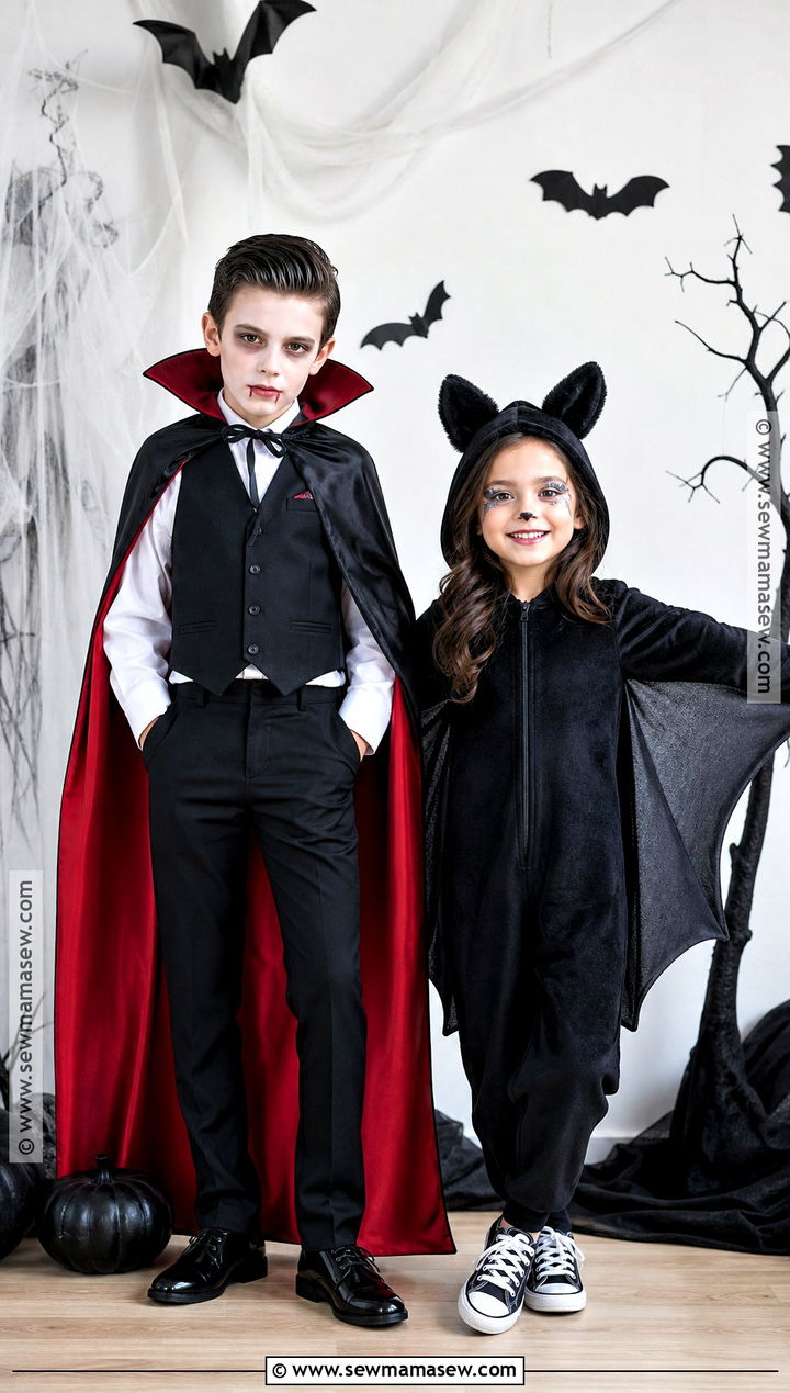Vampire And Bat Sibling Costume - 35 sibling costume ideas