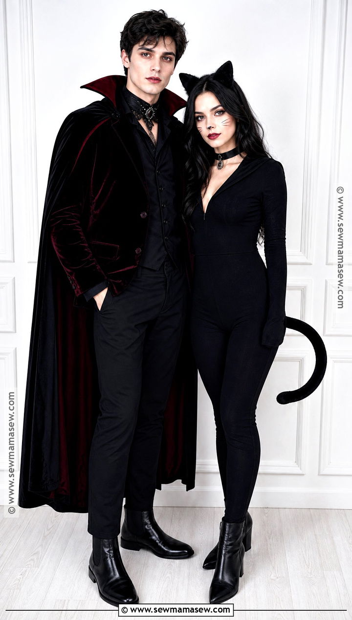 Vampire And Black Cat Couple Costume - 35 vampire costume ideas for couples