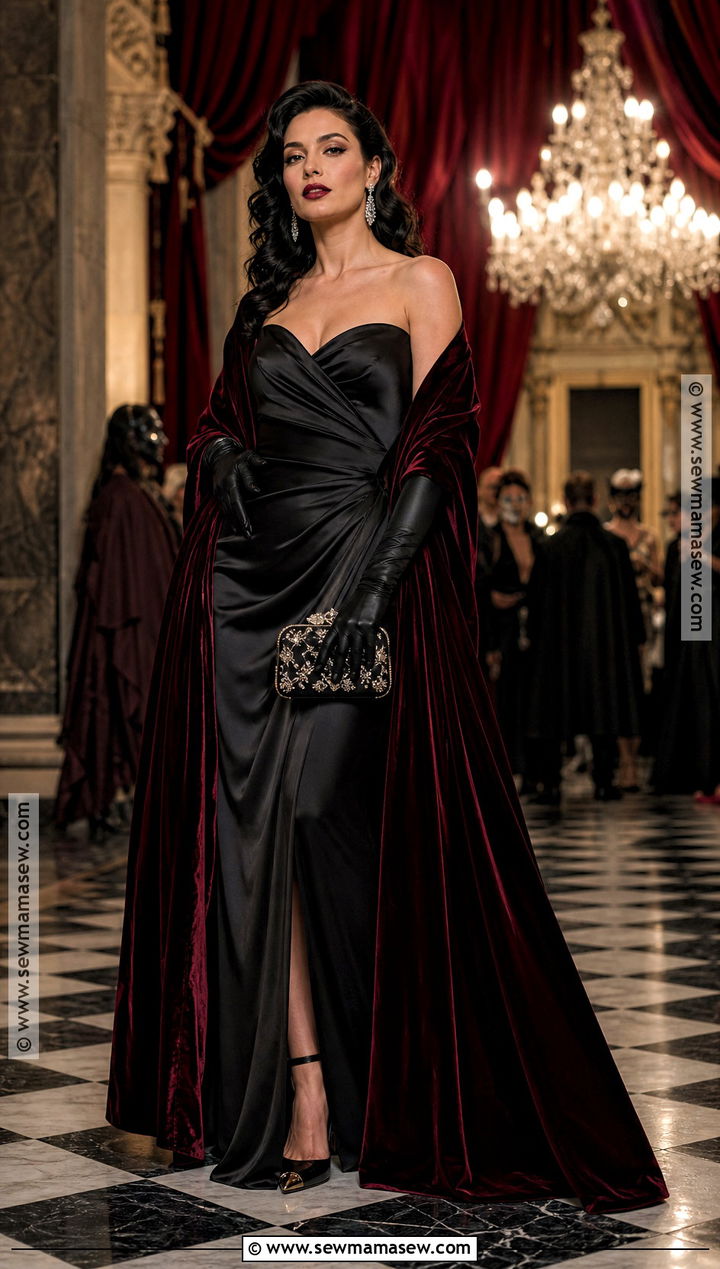Vampire Ball Outfit With Satin Gown - 30 female vampire outfit ideas