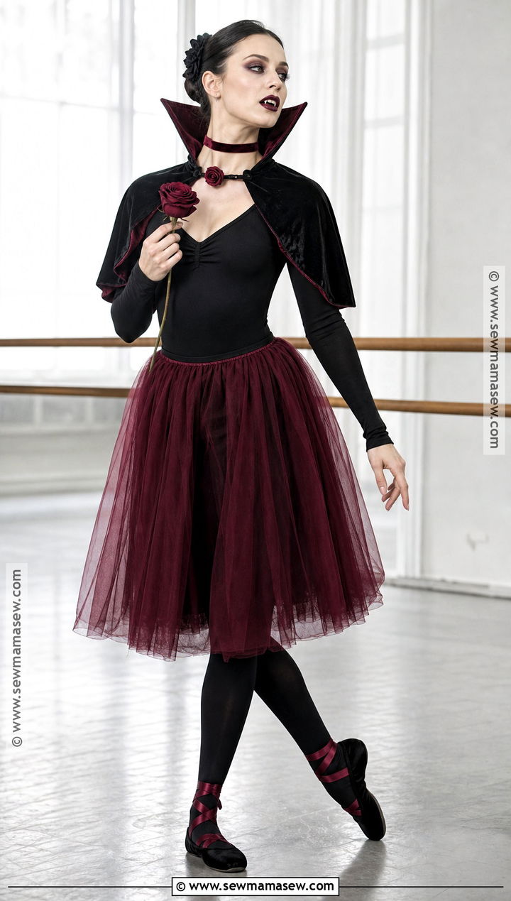 Vampire Ballerina Costume With Tulle Skirt - 30 Halloween Vampire Costumes for Women