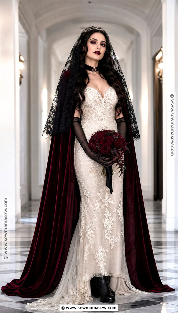 Vampire Bride Costume With Red Cape - 35 bride costume ideas