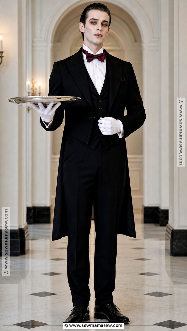 Vampire Butler Costume With White Gloves - 30 Mens Vampire Costume Ideas