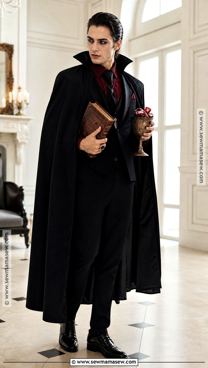 Vampire Costume With Red And Black Clothes - 30 closet costumes