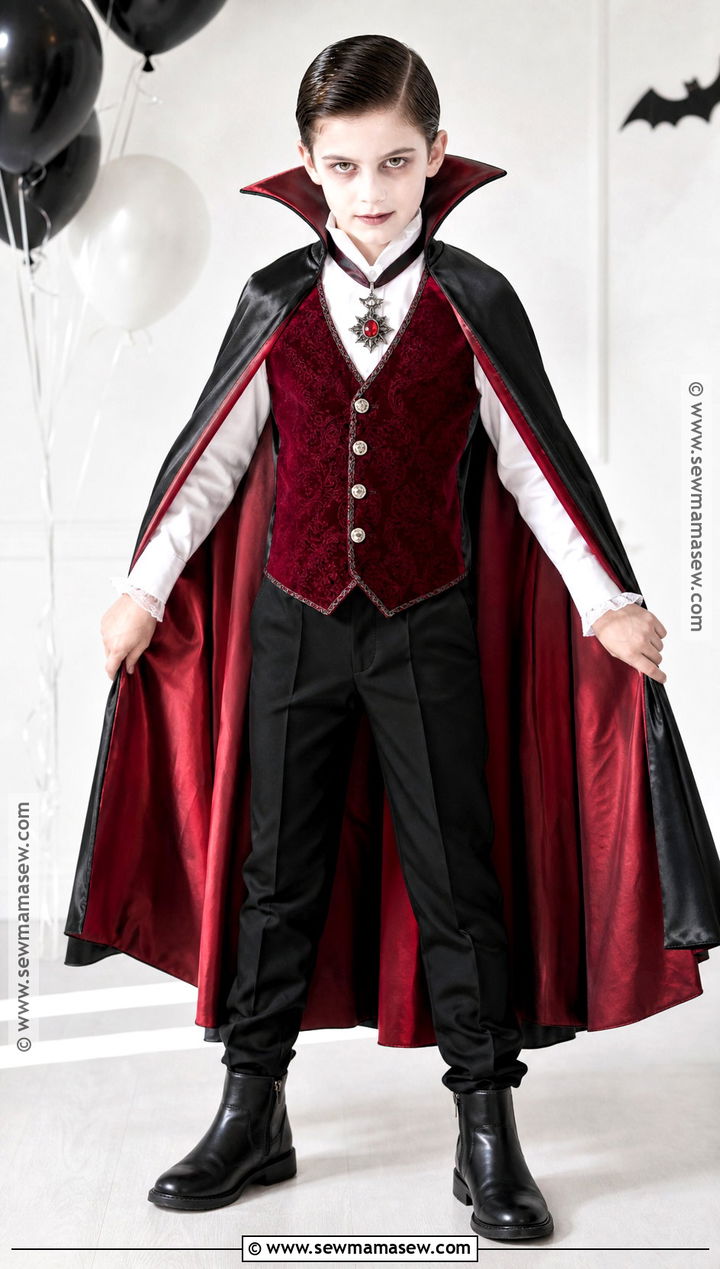 Vampire Costume With Red Cape - 30 costumes for kids