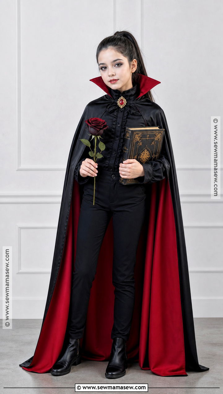 Vampire Costume With Red Cape - 30 halloween costumes for girls 10 12