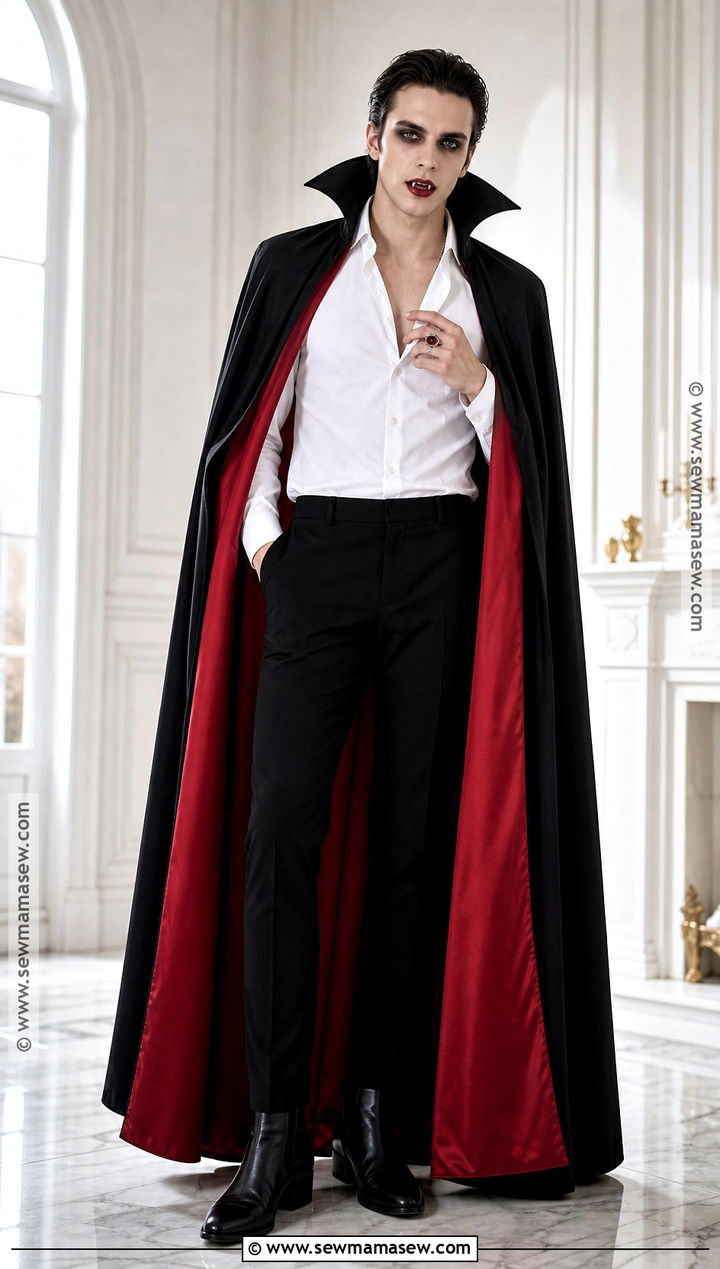 Vampire Costume With Red Cape - 40 halloween costumes last minute