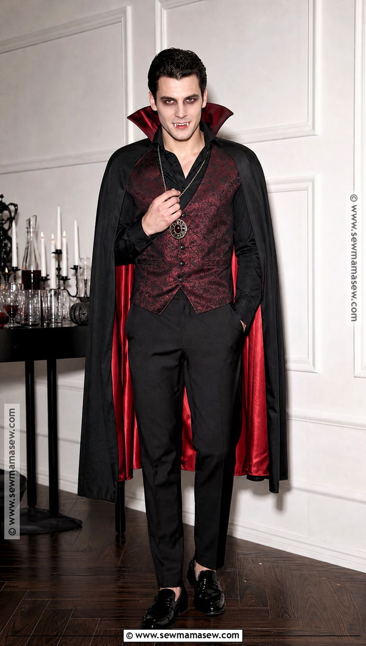 Vampire Costume With Red Cape - 30 basic costume ideas