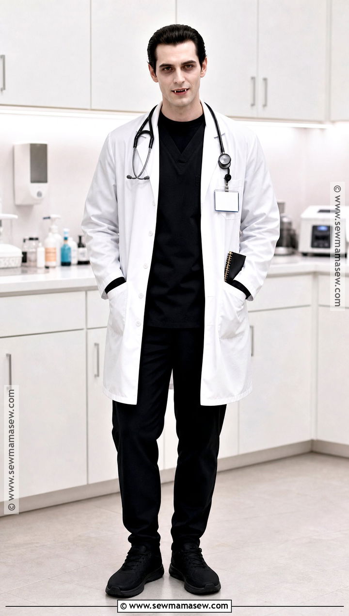 Vampire Doctor Costume With Dark Scrubs - 30 Mens Vampire Costume Ideas