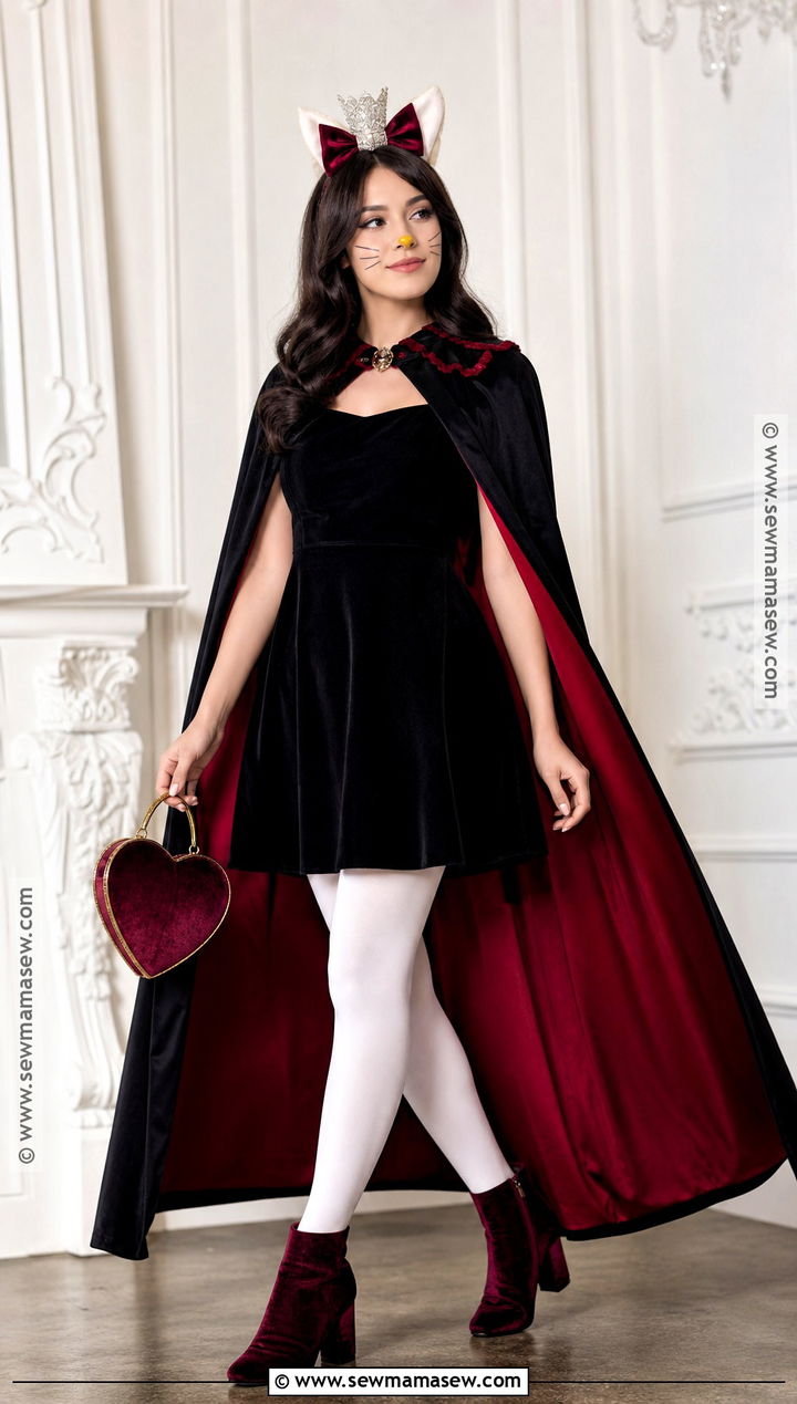 Vampire Hello Kitty Costume With Red Cape - 40 hello kitty halloween costume ideas