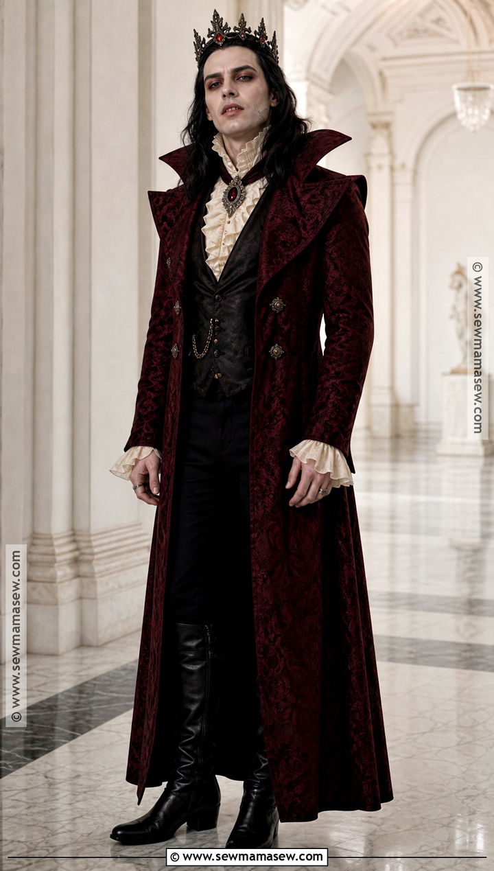 Vampire King Costume With Brocade Coat - 35 vampire costume ideas