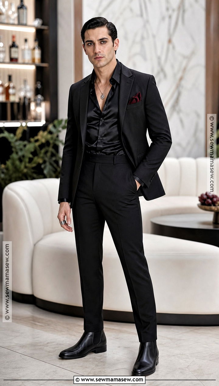 Vampire Outfit With Black Satin Shirt - 30 male vampire outfit ideas