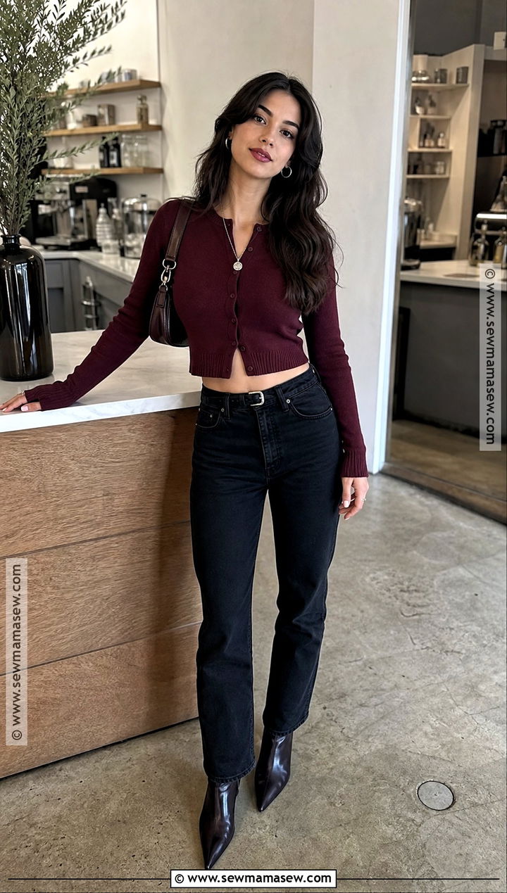 Vampire Outfit With Cropped Cardigan - 50 vampire outfit ideas